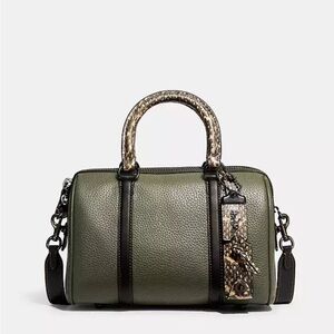 Sold Coach 1941 Ruby Satchel in color block with snakeskin detail